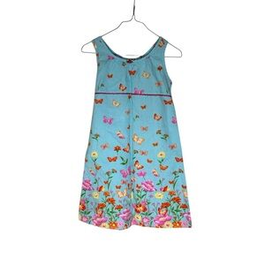 Blue and Pink Sleeveless Scoop Neck Sundress